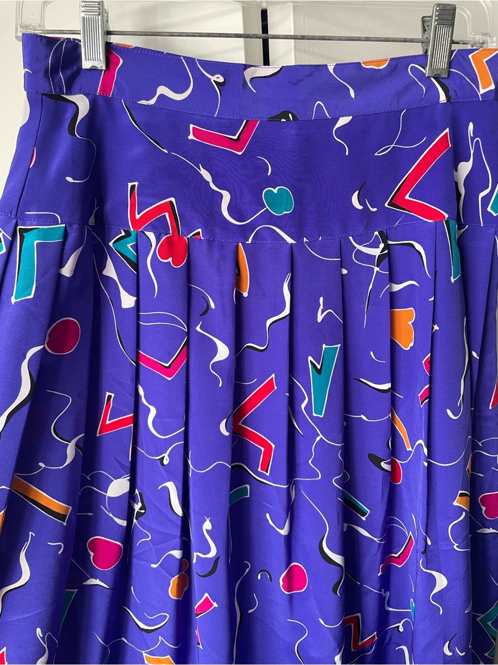 Purple Geometric Print Midi Skirt - Picture 2 of 6